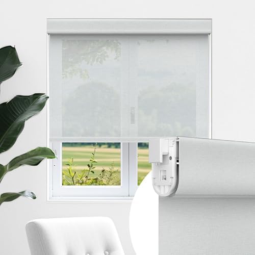 Allesin zen No Drill No Tools Light Filtering Roller Shades for Windows, UV Protection, Free-Stop, Cordless Roller Blinds, Custom Blinds for Home, Office, Bedroom, White-Light Filtering, Custom Size by allesinZEN