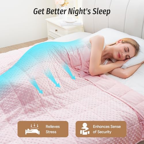 Wemore Weighted Blanket for Adults 15 lbs Queen Size 60"x80" Pink - Image 3