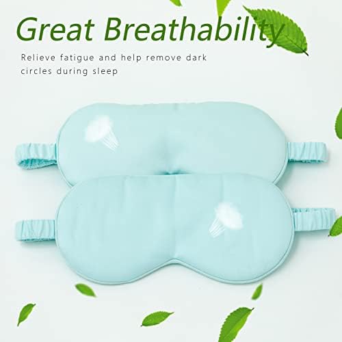 HBHLFZ Sleep Mask 2 Pack - Bamboo Viscose Fiber Sleeping Eye Mask - with Elastic Band/Headband - Comfort Sleeping Shade - for Nighttime Sleeping, Traveling & Napping（Light Blue） - Image 6