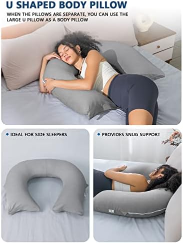 INSEN Reading Pillow, Back Pillow for Sitting in Bed and Couch, Gaming Pillow for Adults, Sit Up Support for Bed, Cooling Tencel, Grey - Image 4