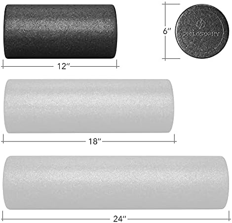 Philosophy Gym 12" High-Density Foam Roller for Exercise, Massage, Muscle Recovery - Round, Black - Image 5