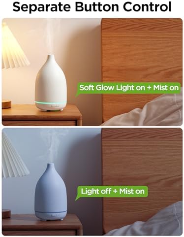 InnoGear 150ml Ceramic Essential Oil Diffuser, Diffusers for Home, White - Image 4