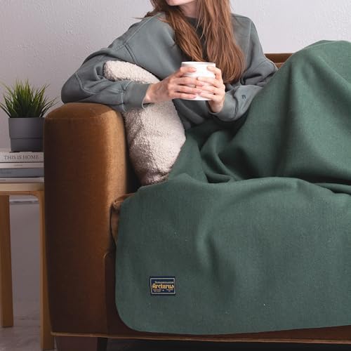 Arcturus Bighorn 100% Virgin Wool Blanket | Heirloom-Quality Wool Bedding for Home & Cabin | Warm, Thick & Durable (Queen Size, Sage) - Image 6