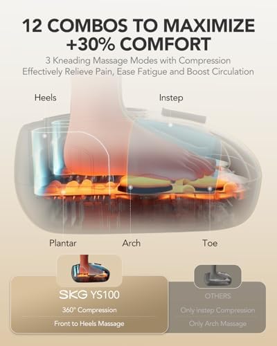 SKG YS100 Foot Massager with Heat and Remote, Birthday Gifts for Women - Image 2