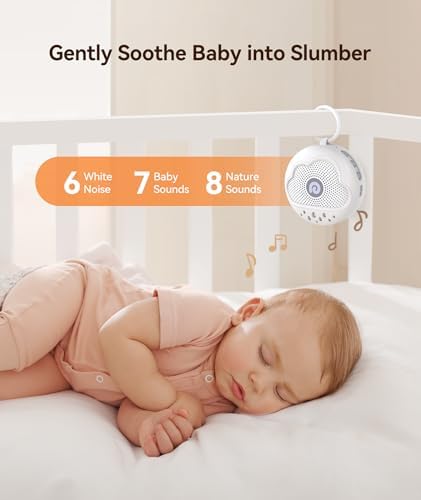 Dreamegg White Noise Machine - Portable Sound Machine Baby with Safe Silicone Cover, Features Powerful Battery, 21 Soothing Sound, Noise Canceling for Sleeping, Baby Registry Gift, Nursery, Travel - Image 6