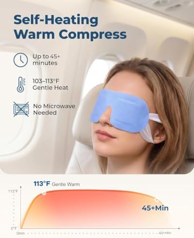 10 Packs Self Heating Steam Eye Mask: Warm Eye Compress for Dry Eyes, Stye Eye Treatment - Disposable Moist Heated Sleep Mask for Tired Eyes & Headache Relief - Ideal for Travel & Spa Gift(Unscented) - Image 3