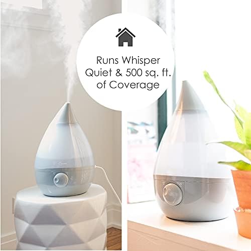 Crane Ultrasonic Cool Mist Humidifier for Bedroom, Baby Nursery, Kids Room, Plants, or Office, Large 1 Gallon Tank, Filter Optional, Grey - Image 4