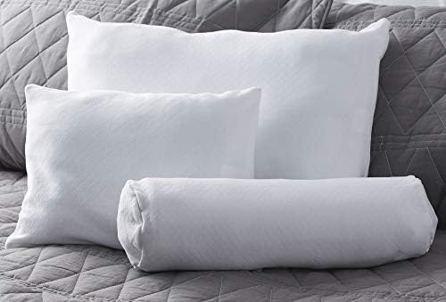Bucky Millet Filled, Bed Pillow and Pillow Cover, Bolster Cover (6.5 x 16"), White - Image 6