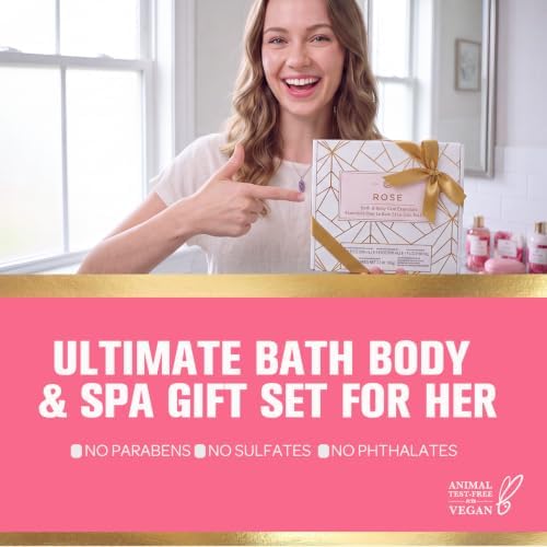 Gifts for Women, 6pc Rose Felt Storage Spa Gift Baskets for Women - Image 6