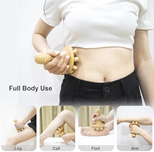 Wood Therapy Massage Tool Wooden Lymphatic Drainage Massager One-Handed Body Sculpting Tools,Physical Therapy Tools, Muscle Scraping Tool,Gua Sha Wood Therapy Tool-5.5 * 4.3 inches - Image 6