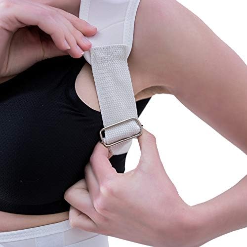 MOHUACHI Thoracic Back Brace Posture Corrector- Magnetic Lumbar Back Support Belt-Back Pain Relief, Improve Thoracic Kyphosis, for Lower and Upper Back Pain Men & Women (white, Medium) - Image 4