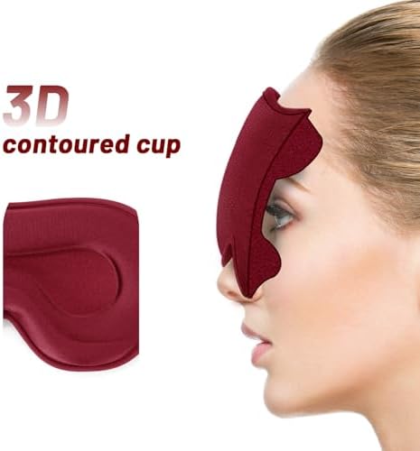 Sleep Mask for Men and Women, Lash Extensions 3D Eye Mask, Red - Image 3