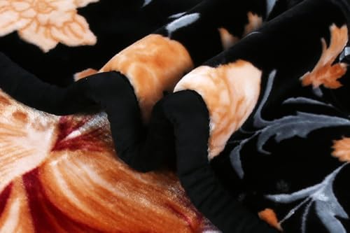 Nestl 12 Lbs Velvet Fleece Blanket for Winter - 2 Ply Heavy & Warm Korean Style Bed Blanket - Reversible Printed Raschel King Size Blanket - Wrinkle & Fade Resistant - 87 x 94 Inches - Black & Grey - Image 3