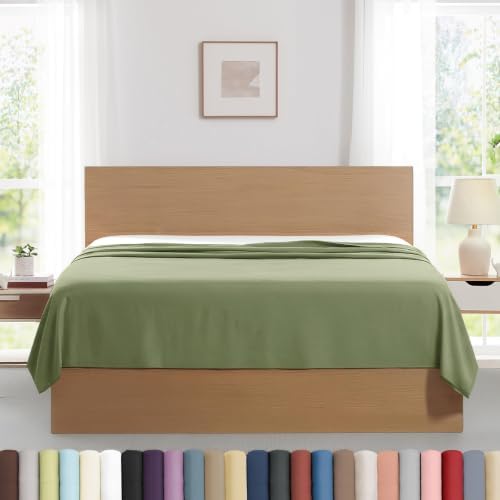 Hotel Quality Twin Flat Sheets Only 2 Pack Microfiber Top Sheet Sage Green by SouthshoreFineLivingInc