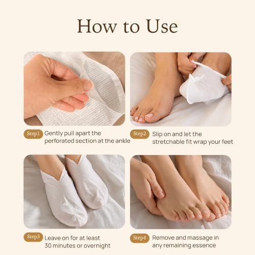 Epielle TruWrap Fit Overnight Advanced Moisturizing Foot Mask 3-Pack, Jojoba Oil, Shea Butter, Tea Tree Oil for Dry Cracked Feet - Image 7