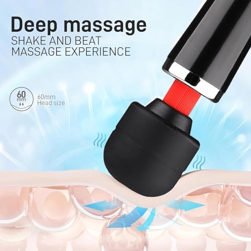 AEVEONE Personal Massage Device - Handheld Vibration Massager - Powerful Wired Wand - Best for Travel - Magic Stress Away - Perfect on Back Legs Hand Pains and Sports Recovery - Black - Image 5