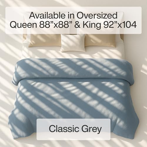 HomeSmart Duvet Cover for Weighted Blankets Queen Size, Grey - Cover Only - Image 6