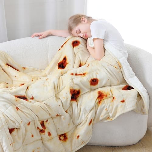Aemicion Burrito Weighted Blanket for Adults Kids, 48"x 72"10lbs Twin Size Weighted Blanket,Machine Washable Cozy Fleece Sherpa Throw Blanket Weighted as Gifts for Women Men Kids - Image 4