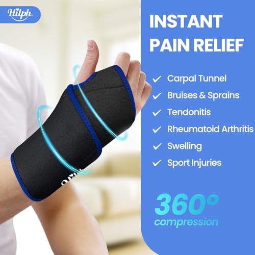 Hilph Wrist Ice Pack Wrap, Carpal Tunnel Relief Wrist Brace with Gel Pack - Image 5