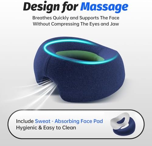 xiaomubiao Face Down Pillows for Massage Table, Massage Headrest for Bed, Face Pillow for Stomach Sleeping, BBL Pillow After Surgery Post Eye Surgery & Vitrectomy Recovery, Removable Cover, Navy Blue - Image 5