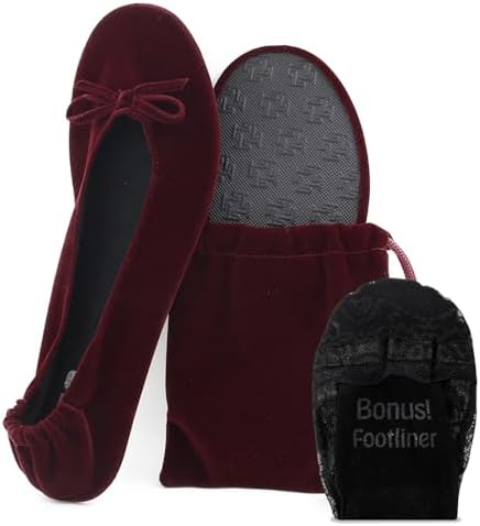 Velvet Foldable Flats for Women, Portable Ballet Shoes for Travel & Events by SilkyToes