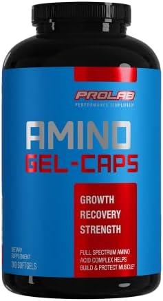 Prolab Amino Gel-Caps, Essential Amino Acids, High-Potency (200 Softgels) by ProlabNutrition