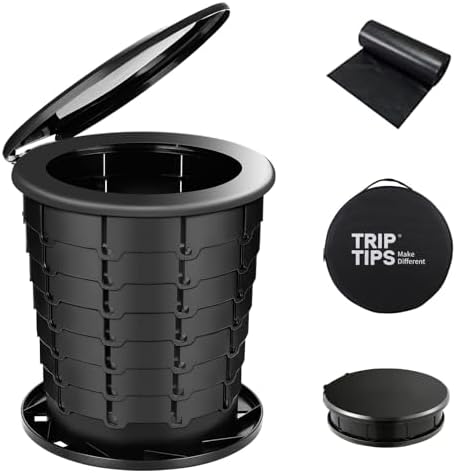 TRIPTIPS Upgrade Retractable Portable Toilet Travel Toilet Adjustable Height Camping Toilet Portable Potty for Adults Kids, Foldable Portable Toilet for Camping/Car by Triptips
