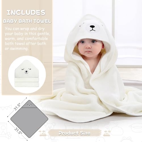 MoreFeel Collapsible Baby Bathtub for Newborn with Thermometer & 1 Hooded Towel & 1 Soft Floating Cushion,Portable Travel Bathtub with Drain Hole, Durable Foldable Baby Tubs for Infants to Toddler - Image 3