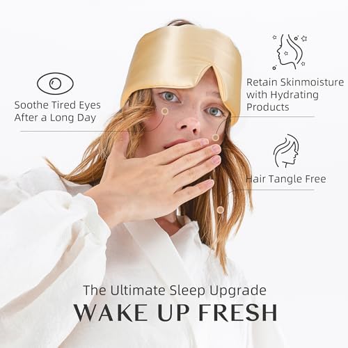 Silk Sleep Mask for Women and Men, Side Sleeper, 22 Momme Pure Mulberry Silk Total Blackout 100% Mulberry Eye Mask with Adjustable Headband Full Size, Eye Masks for Sleeping and Travel - Image 4