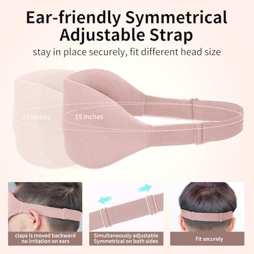NEWVANGA Sleep Mask for Back and Side Sleeper, Travel Eye Cover, Pink - Image 5