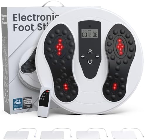 EMS Foot Massager with Infrared Therapy for Neuropathy,Foot Circulation Stimulator for Pain Relief,10 Modes & 20 Strengths for Plantar Fasciitis,Swelling,Cramps,RLS by Vonical