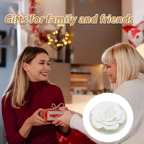 Flower Rose Ceramic Essential Oil Mini Diffuser, Ceramic Pallet A - Image 5