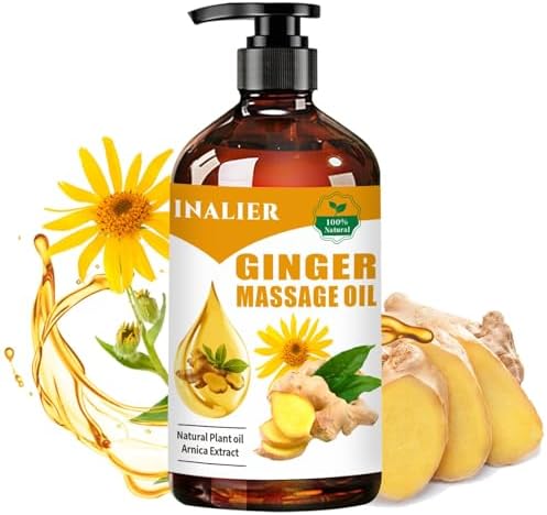 Ginger Massage Oil,Ginger Oil for Lymphatic Drainage,Massage Oil for Massage Therapy,﻿SPA Massage Oils,Relaxing Sore Muscle Massage Oil,Ginger Essential Oil for Body Massage by INALIER