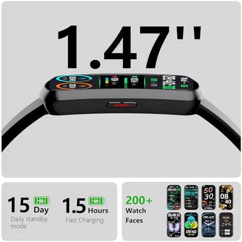 Health Fitness Tracker, Smart Watch with 24/7 Heart Rate, Activity Tracker with Blood Pressure and Blood Oxygen Monitor, 120 Sport Mode Waterproof Sleep Tracker for Women Men - Image 2