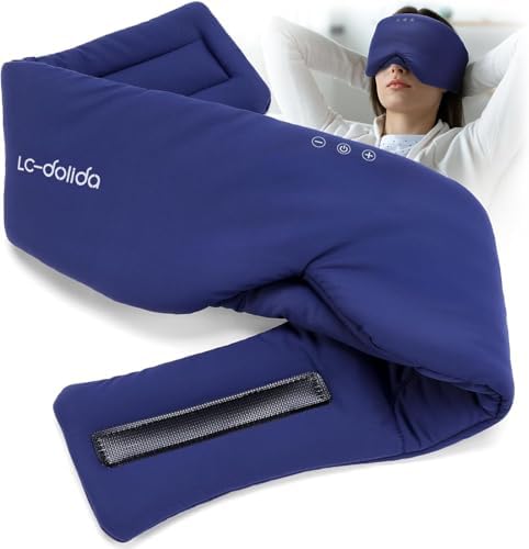 Luxury Bluetooth 5.4 Sleep Mask for Adults - Ice Fiber Cooling & HD Sound, 100% Light Blocking Adjustable Eye Cover for Travel & Side Sleepers - Soft Sleep Headphones with 10H Playtime (Blue) by LC-dolida