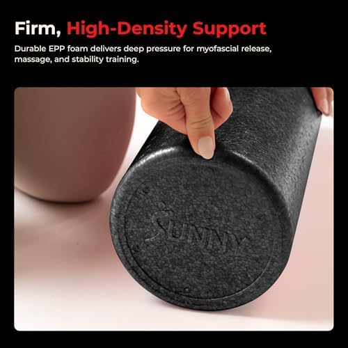 Sunny Health & Fitness 36" Black High-Density Yoga Foam Roller - Image 4