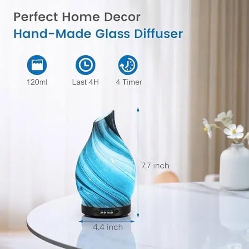 Glass Essential Oil Diffuser for Home, 120ML, 7 Color Lights - Image 4