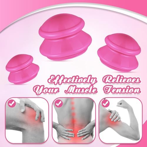 TrelaCo 6 Pcs Silicone Cupping Kit for Massage Therapy,Hot Pink - Image 3