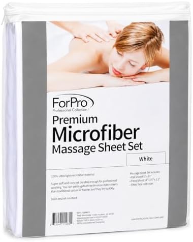 ForPro Premium Microfiber 3-Piece Massage Sheet Set, White - Image 2