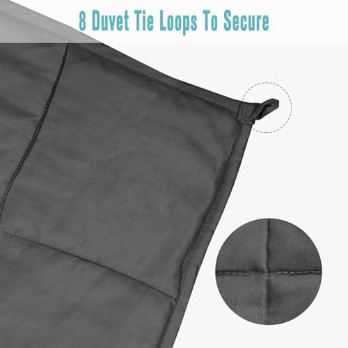 30LB Weighted Blanket for Adults 86"x 90" Aqua Color, 2-Sided Microfiber Blanket with Premium Glass Beads, Cooling & Heating All-Season Thick Blanket - Image 3