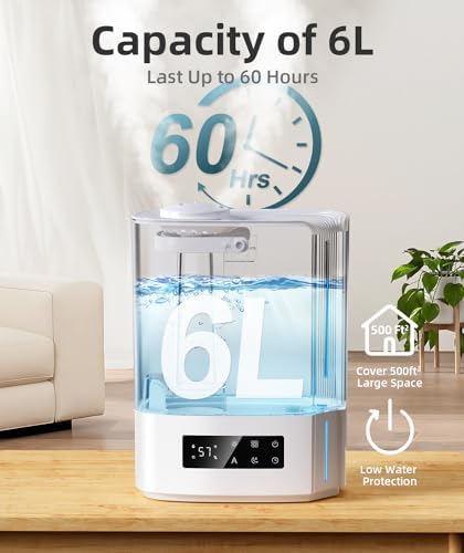 BREEZOME 6L Humidifier for Bedroom Large Room Smart Humidistat Control - Image 2