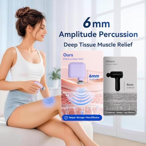 OKACHI GLIYA Mini Portable Massage Gun with 3 Heads All-in-One Storage Case - Image 4