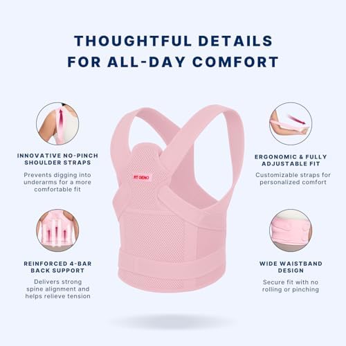 Fit Geno Posture Corrector for Women & Men, Back Shoulder Support Brace - Image 4