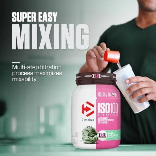 Dymatize ISO100 Protein Powder, 100% Whey Isolate, Mint Chocolate Chip - Image 5