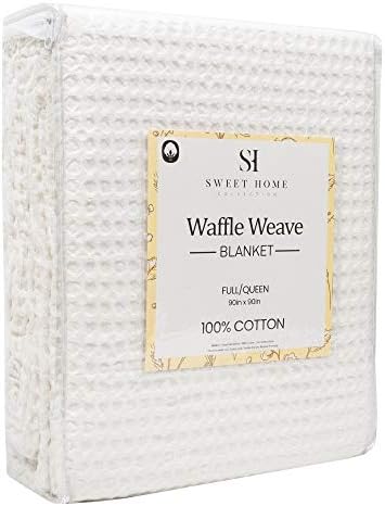 Sweet Home Collection 100% Fine Cotton Blanket Luxurious Weave Stylish Design Soft and Comfortable All Season Warmth, King, Waffle Weave Ivory (Pack of 6) - Image 3