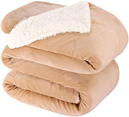 NANPIPER King Size Blanket Warm Sherpa, Soft Fleece Throw for Bed, Reversible Thick Fuzzy Microfiber for Winter (Beige,90x108 inches) by NANPIPER