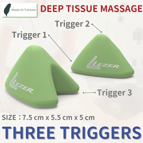 LEZER Trigger Massage Point, Manual Massage Ball, Muscle Knots Relief Tool, Myofascial Release, Physical Therapy, Deep Tissue Back Massage, Plantar Fasciitis, 2.9 in x 2.1 in (Green) - Image 2