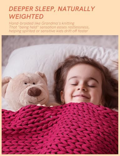 YnM Cooling Weighted Blanket, 100% Cotton Handmade Chunky Knitted Blanket, Weighted Lap, Breathable Heavy Blankets, Machine Washable Throw for Sleep or Home Decor (Rose Pink, 48x75 Inch, 12lbs) - Image 4