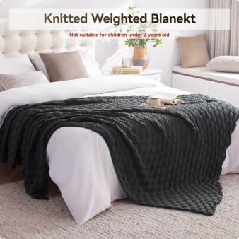 Knitted Weighted Blanket for Adult, No Beads Heavy Blanket 40"x60" 7lbs - Image 7
