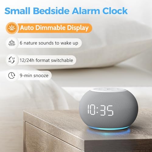 REACHER Auto-Dimmable Sound Machine Alarm Clock with 20 Sounds&Night Light - Image 5